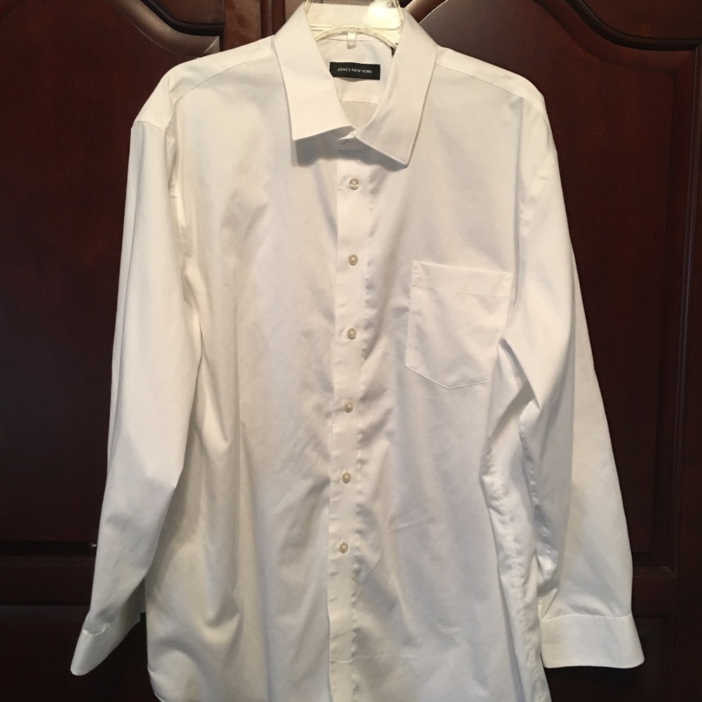 Jones NY Men's White Button Shirt - 18.5/ 34-35